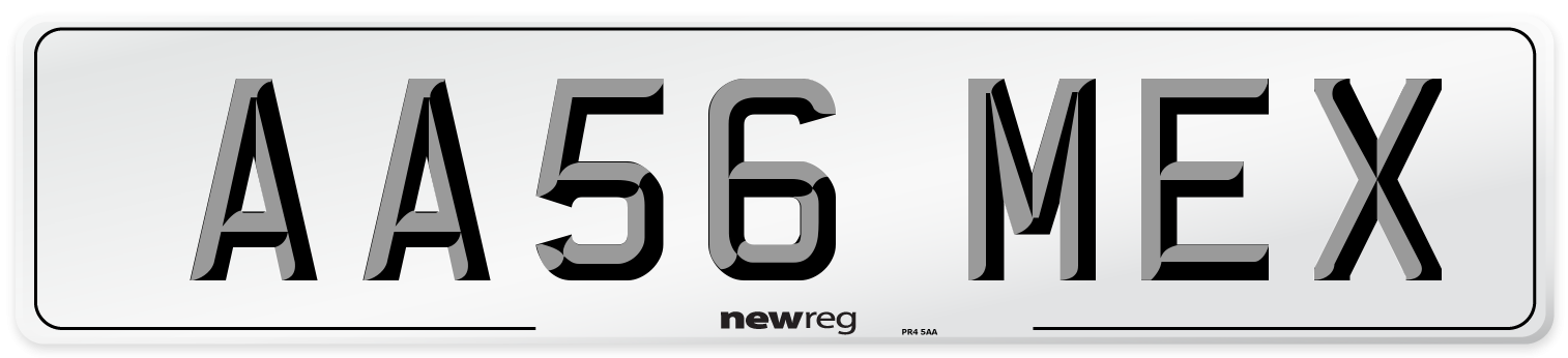 AA56 MEX Number Plate from New Reg